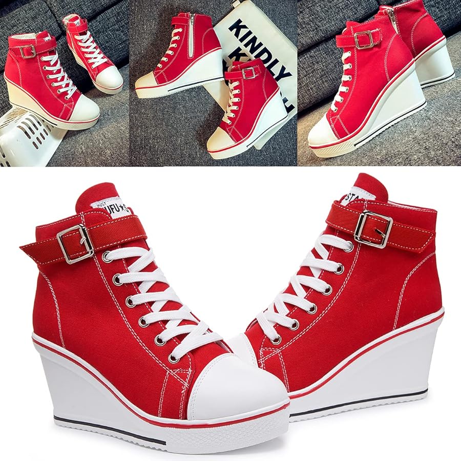 Amazon.com | Mei MACLEOD Wedge Heel Sneaker for Women High